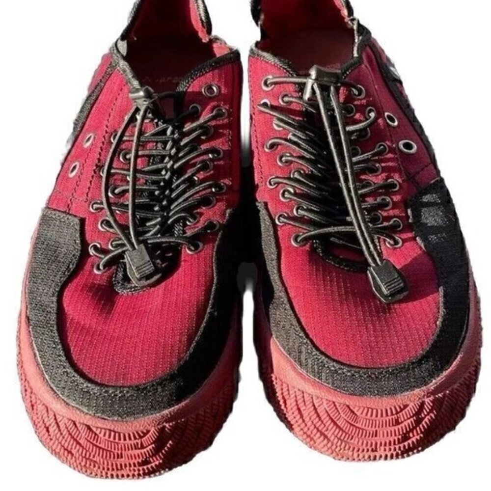 Hybrid Green Label Raleigh Sneakers Men Size 8 Red Black Low Top Eco-Friendly